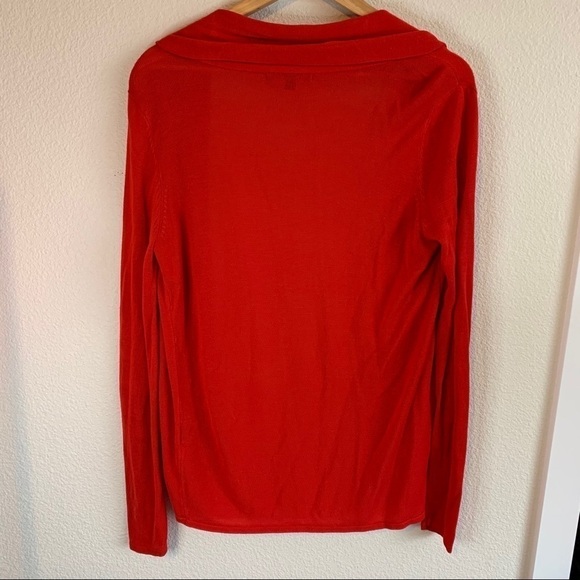 Cyrus Open Front Hi-Low Cardigan Red Medium - Picture 7 of 8